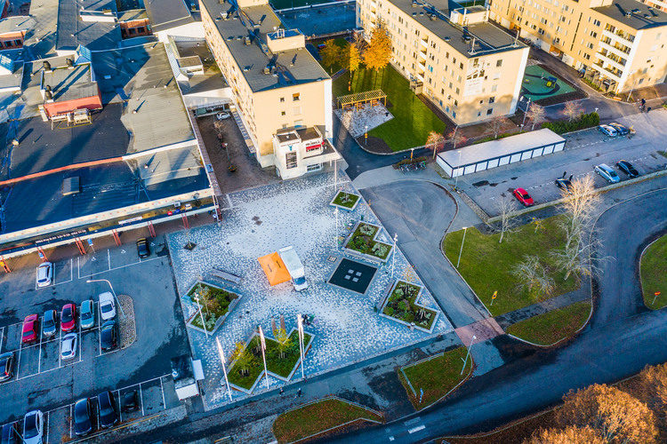 flygfoto på Ryds centrum. 