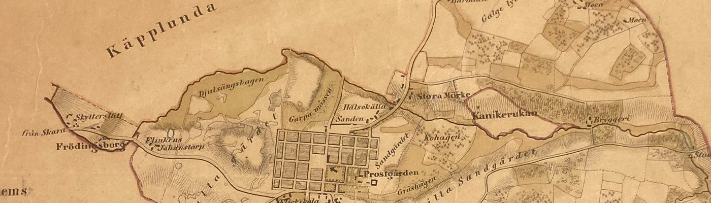 Karta över Skövde 1856